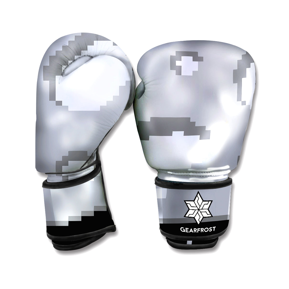 8-Bit Pixel Moon Print Boxing Gloves