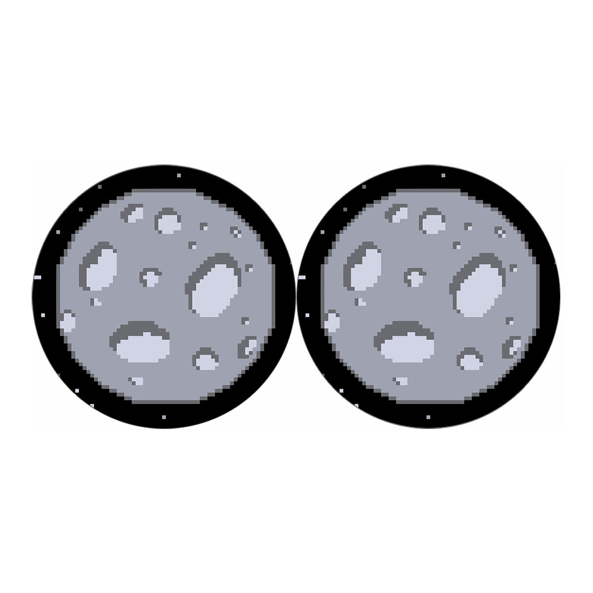 8-Bit Pixel Moon Print Car Coasters