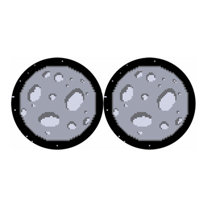 8-Bit Pixel Moon Print Car Coasters