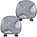 8-Bit Pixel Moon Print Car Headrest Covers
