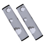 8-Bit Pixel Moon Print Car Seat Belt Covers