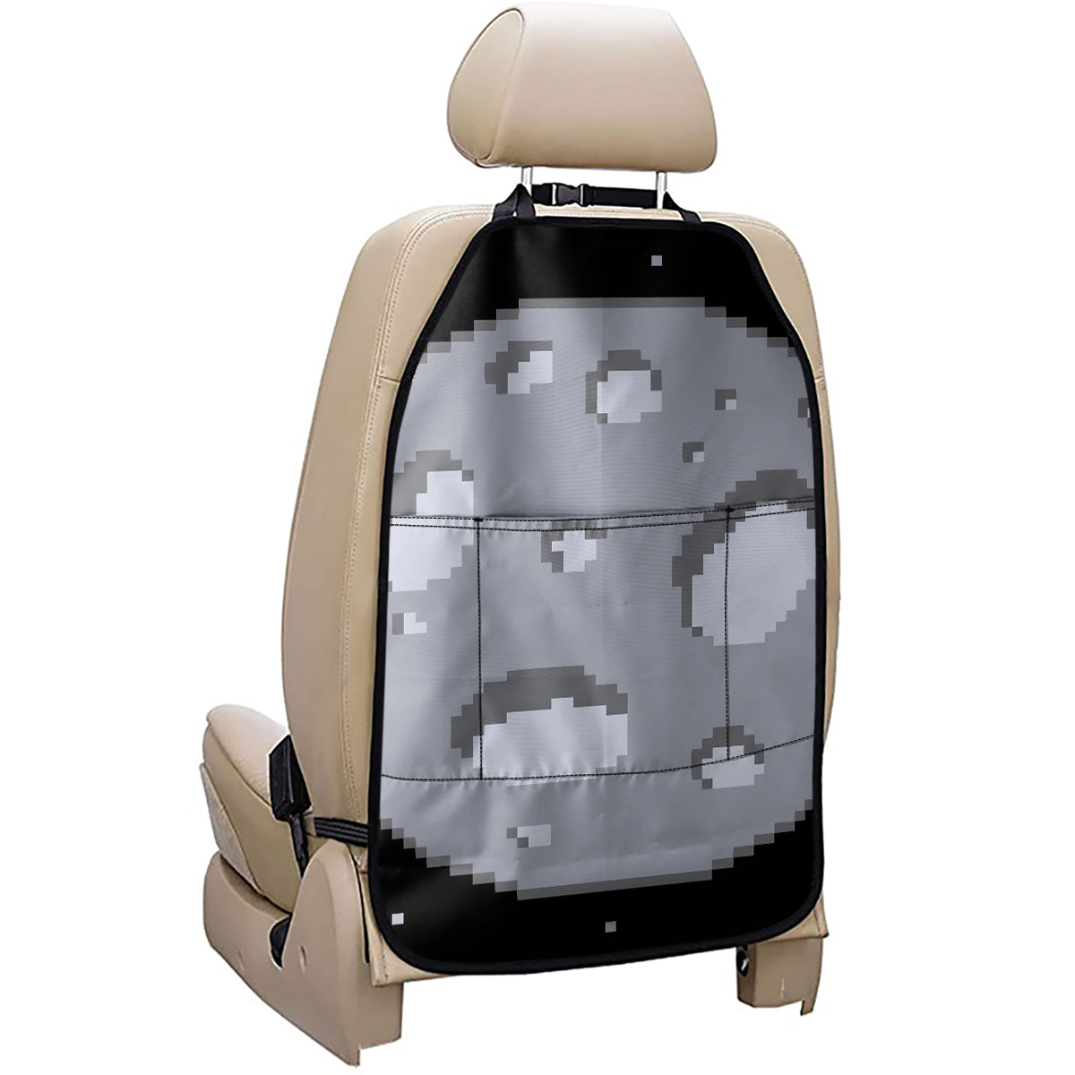 8-Bit Pixel Moon Print Car Seat Organizers