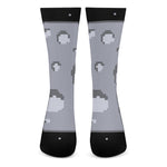 8-Bit Pixel Moon Print Crew Socks