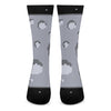 8-Bit Pixel Moon Print Crew Socks