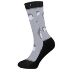 8-Bit Pixel Moon Print Crew Socks