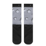 8-Bit Pixel Moon Print Crew Socks