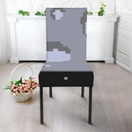 8-Bit Pixel Moon Print Dining Chair Slipcover