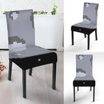 8-Bit Pixel Moon Print Dining Chair Slipcover