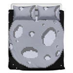8-Bit Pixel Moon Print Duvet Cover Bedding Set