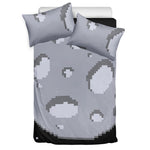 8-Bit Pixel Moon Print Duvet Cover Bedding Set