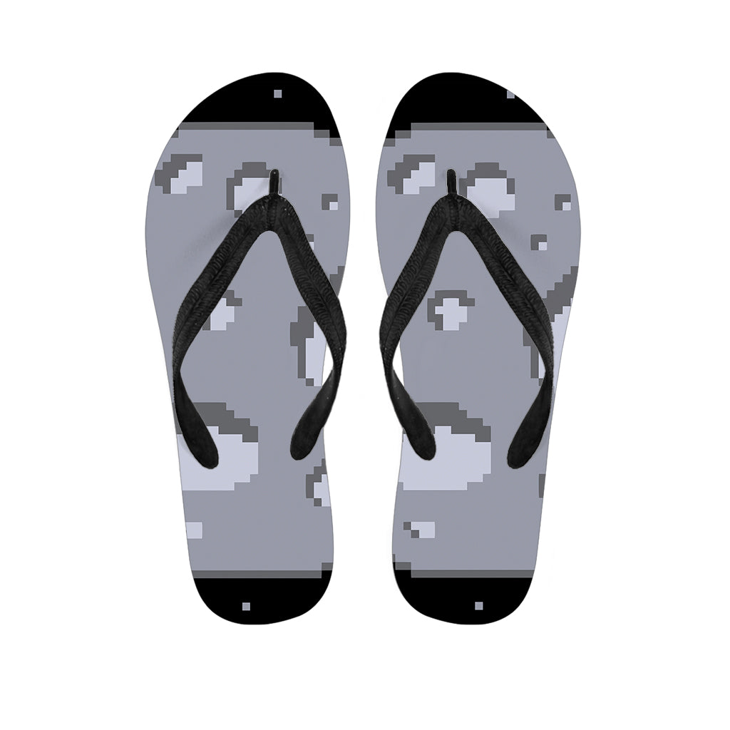 8-Bit Pixel Moon Print Flip Flops