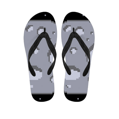 8-Bit Pixel Moon Print Flip Flops