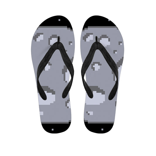 8-Bit Pixel Moon Print Flip Flops