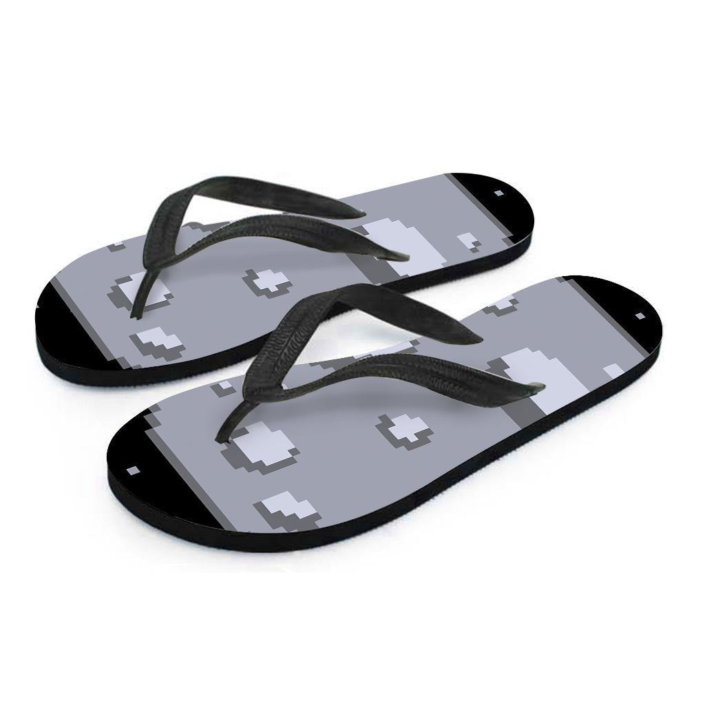 8-Bit Pixel Moon Print Flip Flops