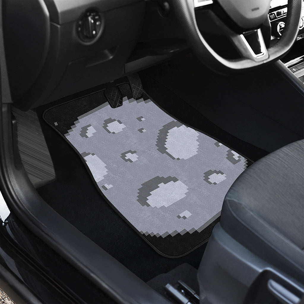 8-Bit Pixel Moon Print Front Car Floor Mats