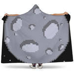 8-Bit Pixel Moon Print Hooded Blanket