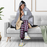 8-Bit Pixel Moon Print Hooded Blanket
