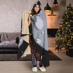 8-Bit Pixel Moon Print Hooded Blanket