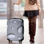 8-Bit Pixel Moon Print Luggage Cover