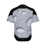 8-Bit Pixel Moon Print Men's Baseball Jersey