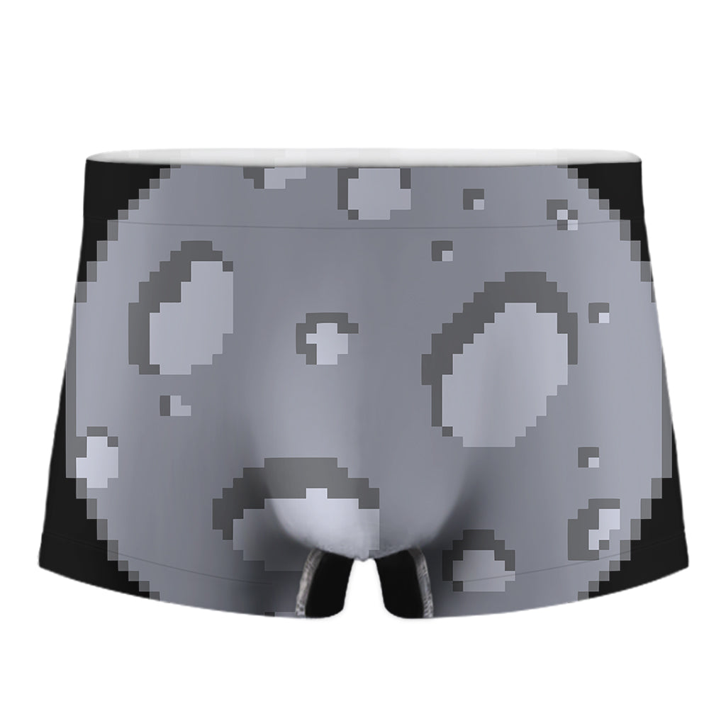 8-Bit Pixel Moon Print Men's Boxer Briefs