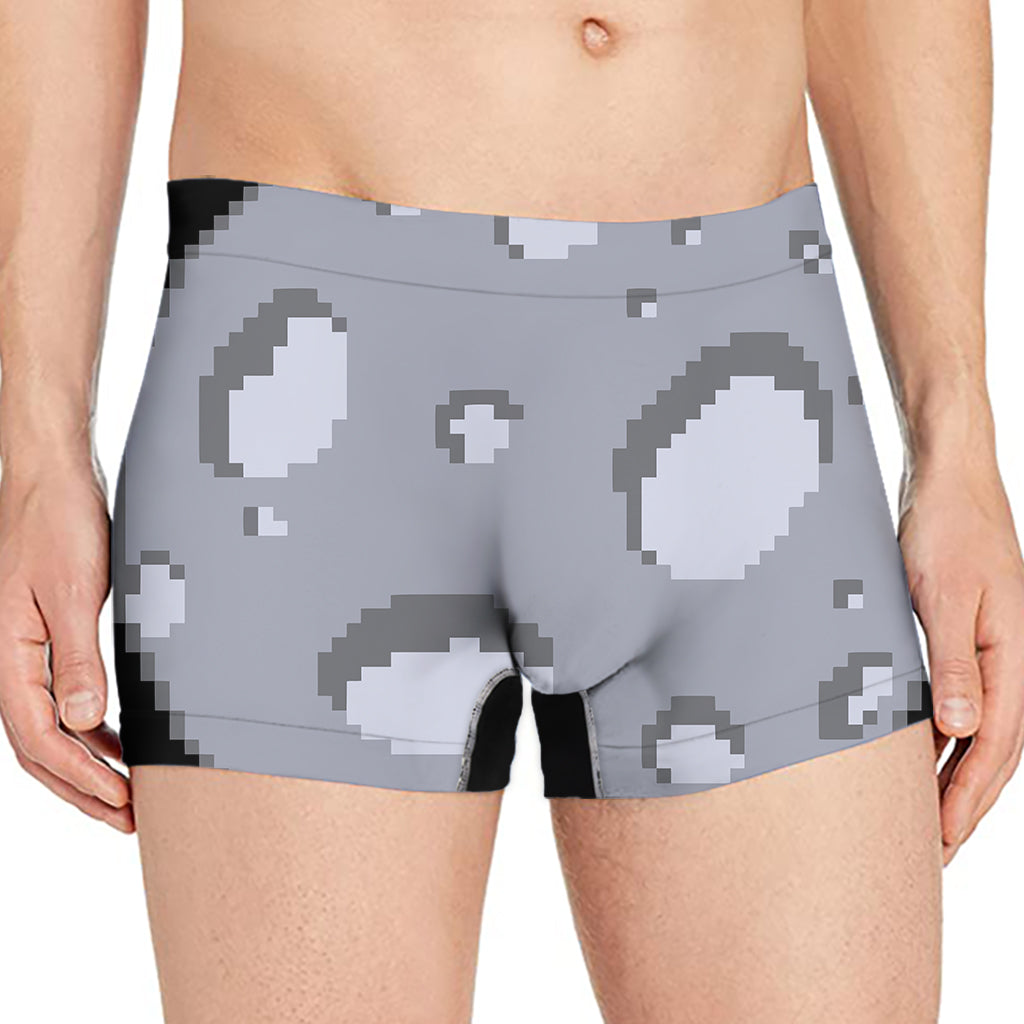 8-Bit Pixel Moon Print Men's Boxer Briefs