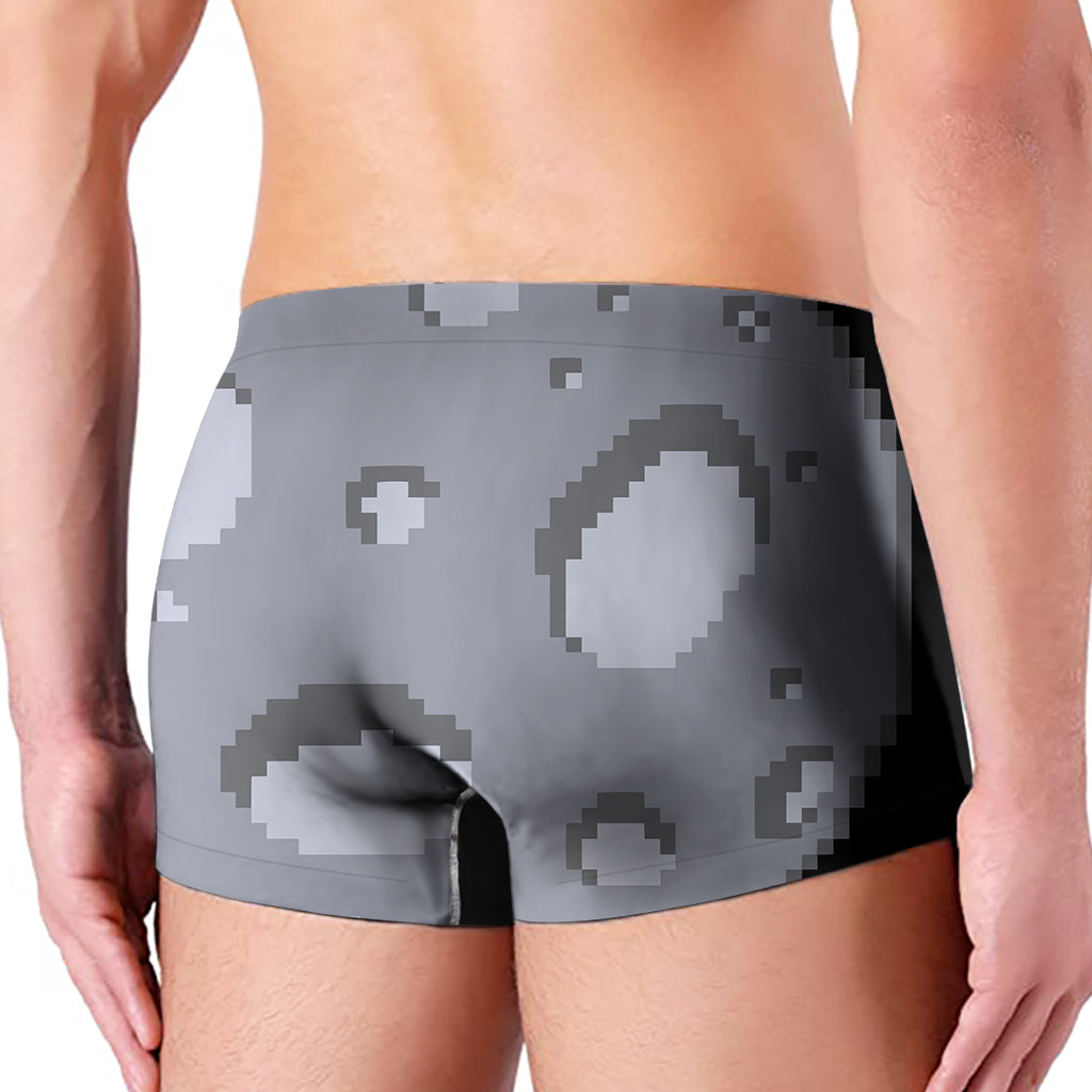 8-Bit Pixel Moon Print Men's Boxer Briefs