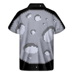 8-Bit Pixel Moon Print Men's Short Sleeve Shirt