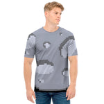 8-Bit Pixel Moon Print Men's T-Shirt