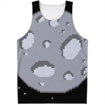 8-Bit Pixel Moon Print Men's Tank Top