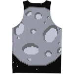 8-Bit Pixel Moon Print Men's Tank Top