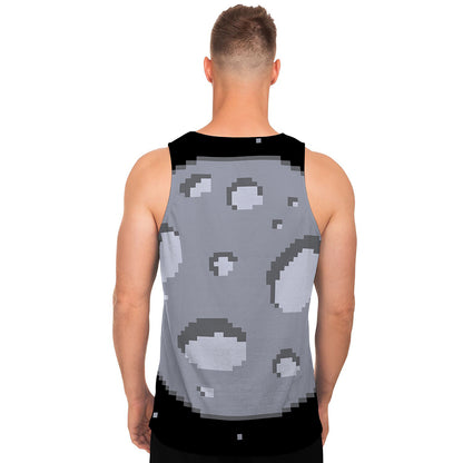 8-Bit Pixel Moon Print Men's Tank Top