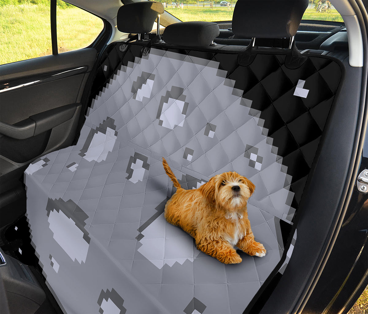 8-Bit Pixel Moon Print Pet Car Back Seat Cover