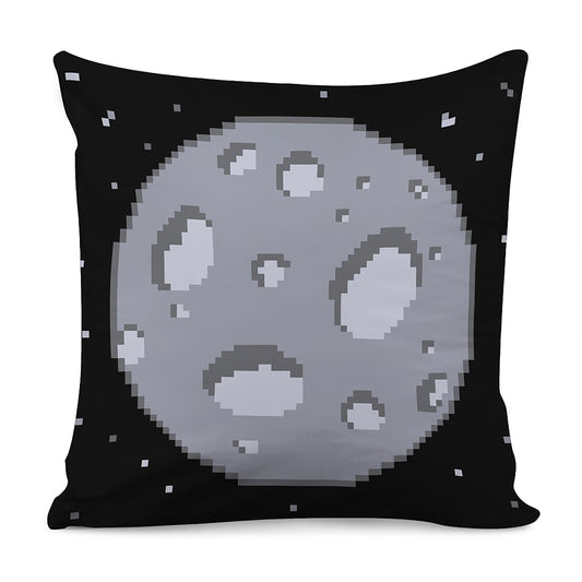 8-Bit Pixel Moon Print Pillow Cover