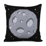 8-Bit Pixel Moon Print Pillow Cover