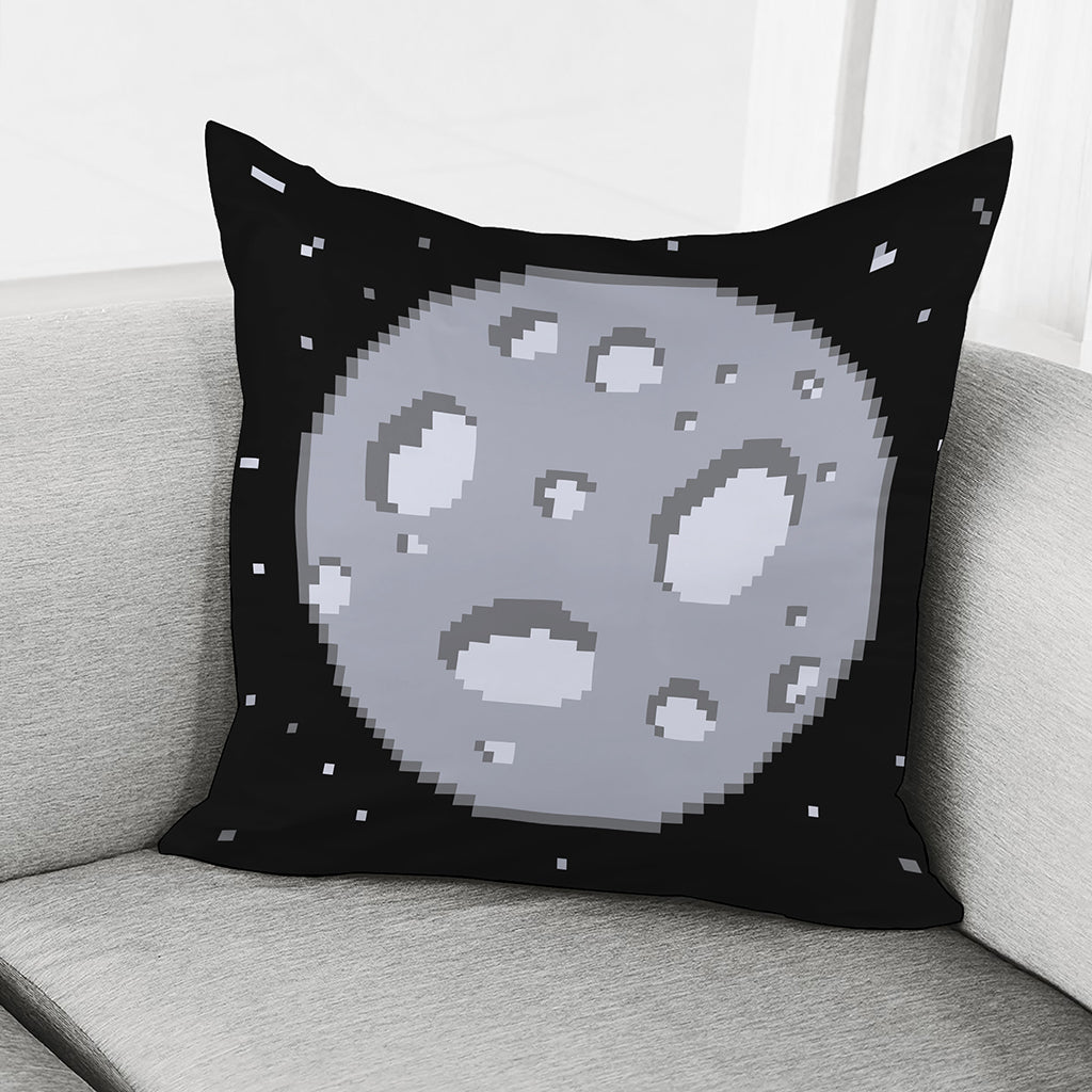 8-Bit Pixel Moon Print Pillow Cover