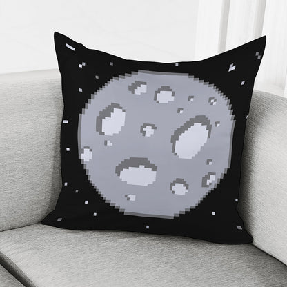 8-Bit Pixel Moon Print Pillow Cover