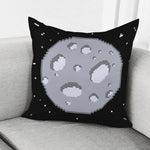 8-Bit Pixel Moon Print Pillow Cover