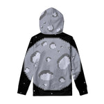 8-Bit Pixel Moon Print Pullover Hoodie