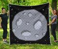 8-Bit Pixel Moon Print Quilt