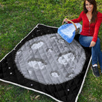 8-Bit Pixel Moon Print Quilt