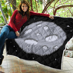 8-Bit Pixel Moon Print Quilt