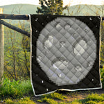 8-Bit Pixel Moon Print Quilt