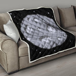 8-Bit Pixel Moon Print Quilt