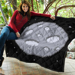 8-Bit Pixel Moon Print Quilt