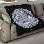 8-Bit Pixel Moon Print Quilt