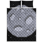 8-Bit Pixel Moon Print Quilt Bed Set