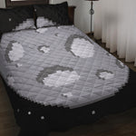8-Bit Pixel Moon Print Quilt Bed Set