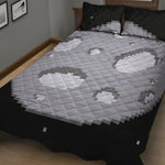 8-Bit Pixel Moon Print Quilt Bed Set