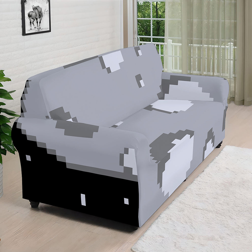 8-Bit Pixel Moon Print Sofa Cover